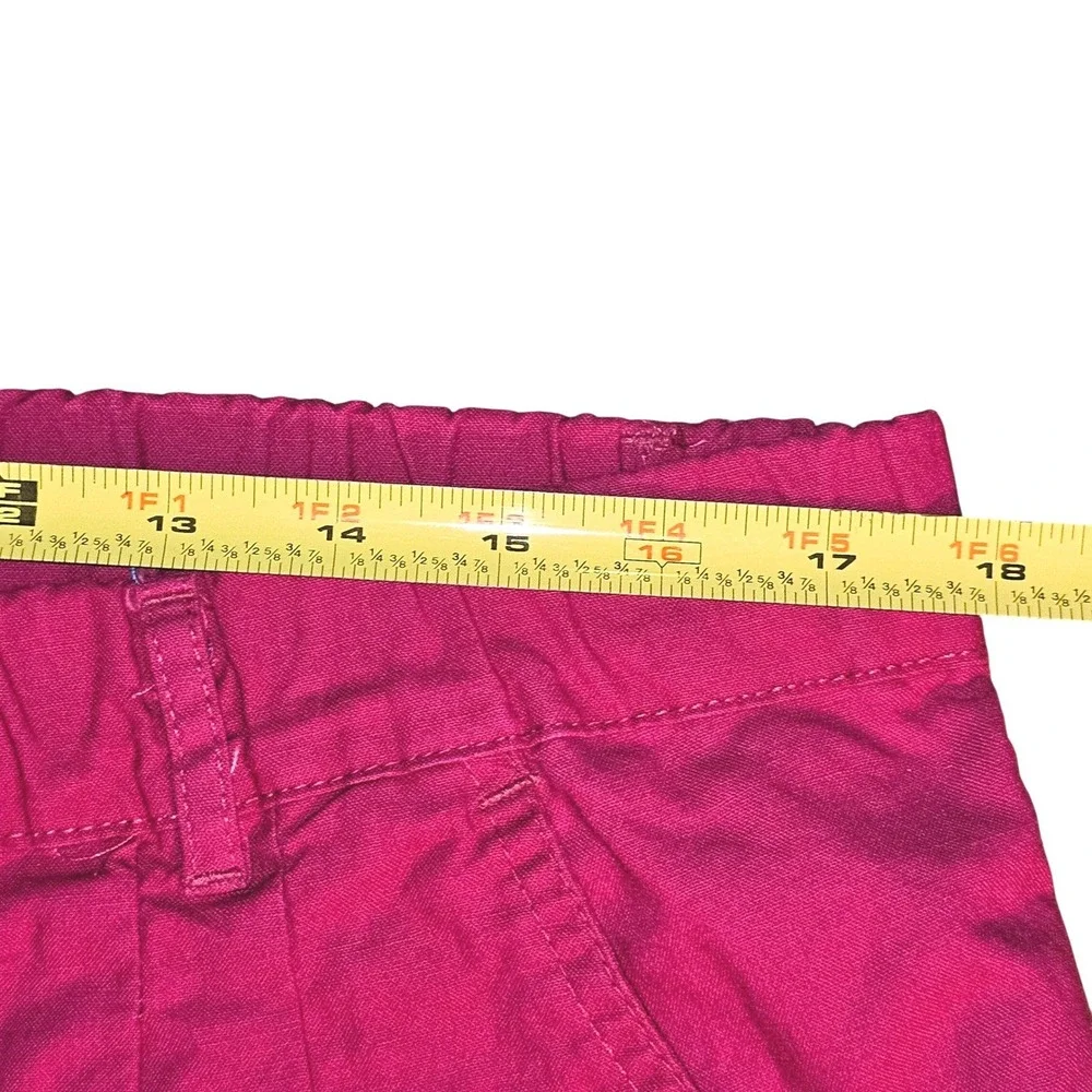 Vintage‎ Mom Hot Pink Pleated Cotton Short Elastic Waist Women Large Grandmacore